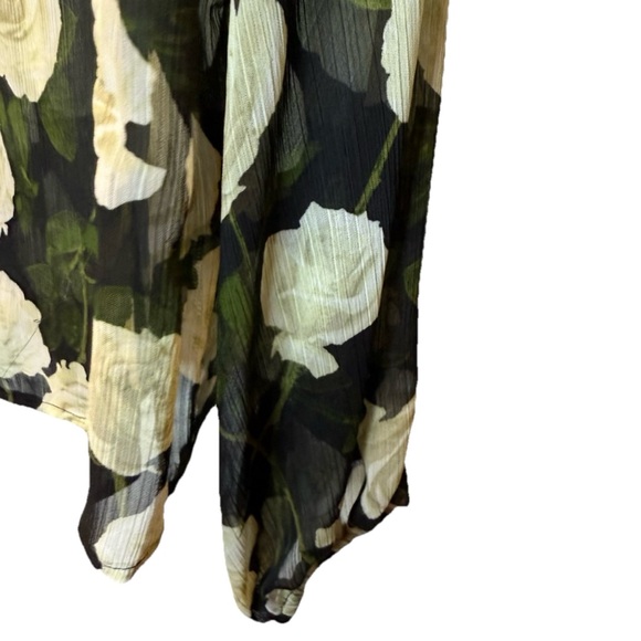 INC Beautiful Green & White Floral Long Sleeve Sheer Blouse, Size Medium, NWT - Picture 5 of 15